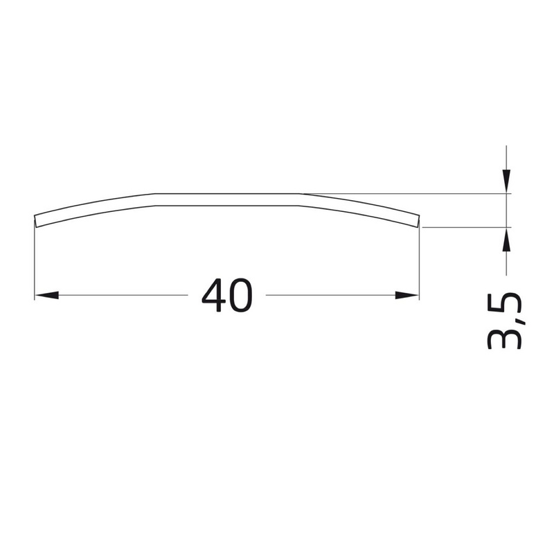 Tapajuntas liso adhesivo de aluminio acabado oro de 985x40mm para suelos