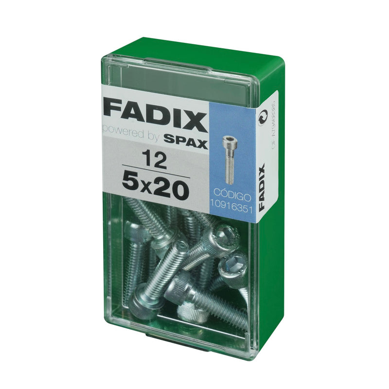 12 DIN 912 M 5 x 20mm screws with cylindrical head for Allen key