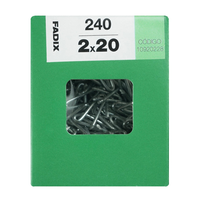 240 grampos em forma de U zincados 2x20mm