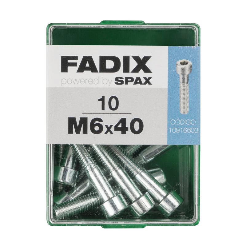 10 DIN 912 M 6 x 40mm screws with cylindrical head for Allen key