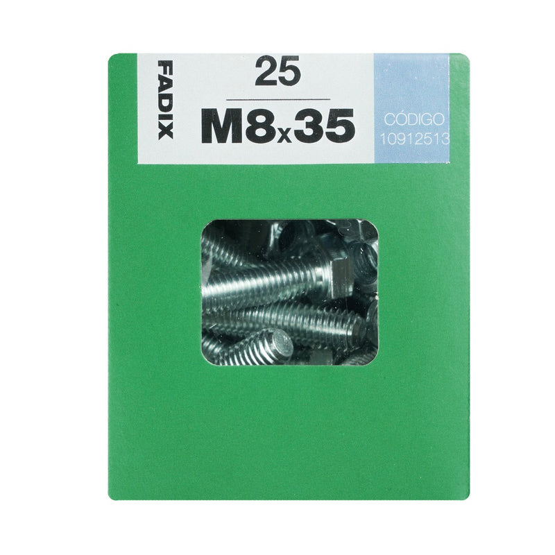 Box of 25 M8 x 35mm steel self-tapping screws with nut included