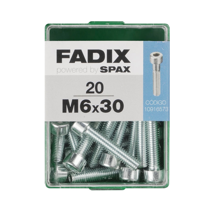 20 DIN 912 M 6 x 30mm screws with cylindrical head for Allen key