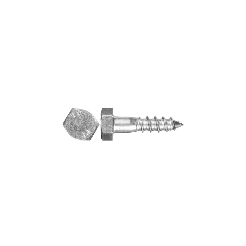 Box of 2 DIN 571 stainless steel bolts A4 partial thread 8x40 hexagonal head for wood