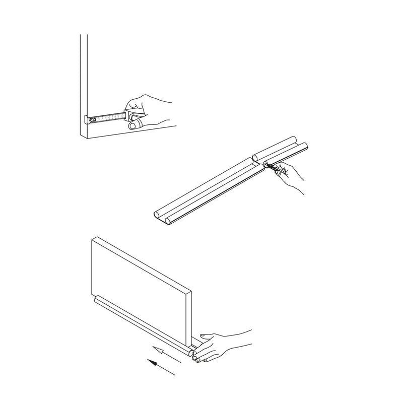 Guía de uso burlete gris de doble rodillo flexible con recubrimiento de poliéster para instalar deslizando