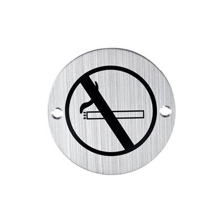Cartel de acero inoxidable de prohibido fumar